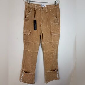 Fashion Nova khaki tan cargo pants funky streetwear SZ 13